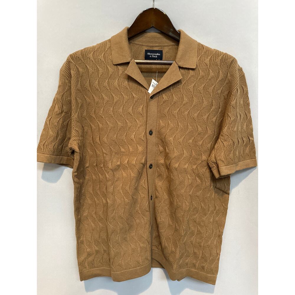 Men’s Abercrombie Short Sleeve wave pattern sweater Size L